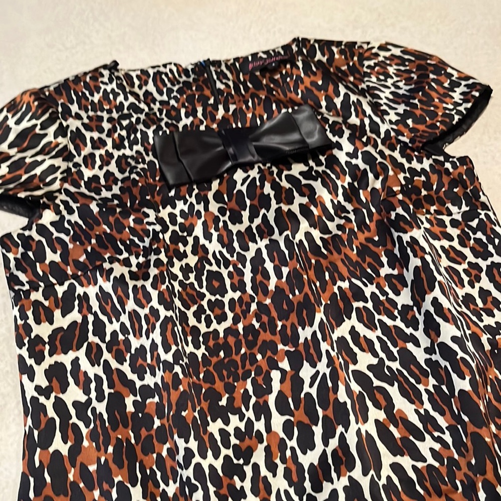 Vintage Betsey Johnson Mini Dress, Leopard Print Silk Dress